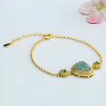 Emerald blue water Maitreya Buddha jade bracelet with 10x13mm beads for women