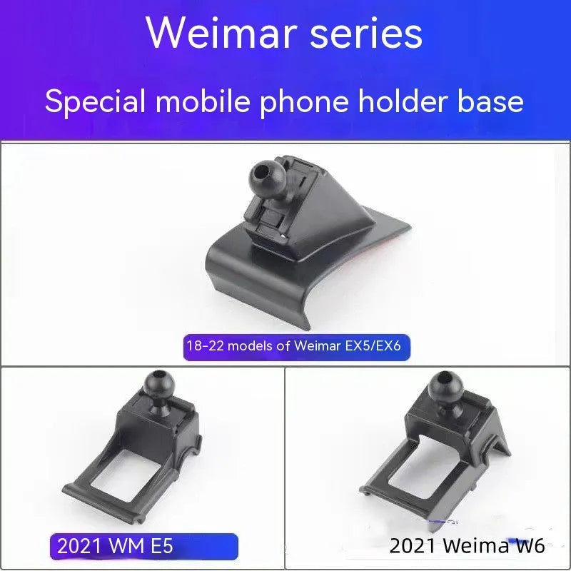 GOODWAY dashboard car phone holder with 360-degree rotating head on snap-on base