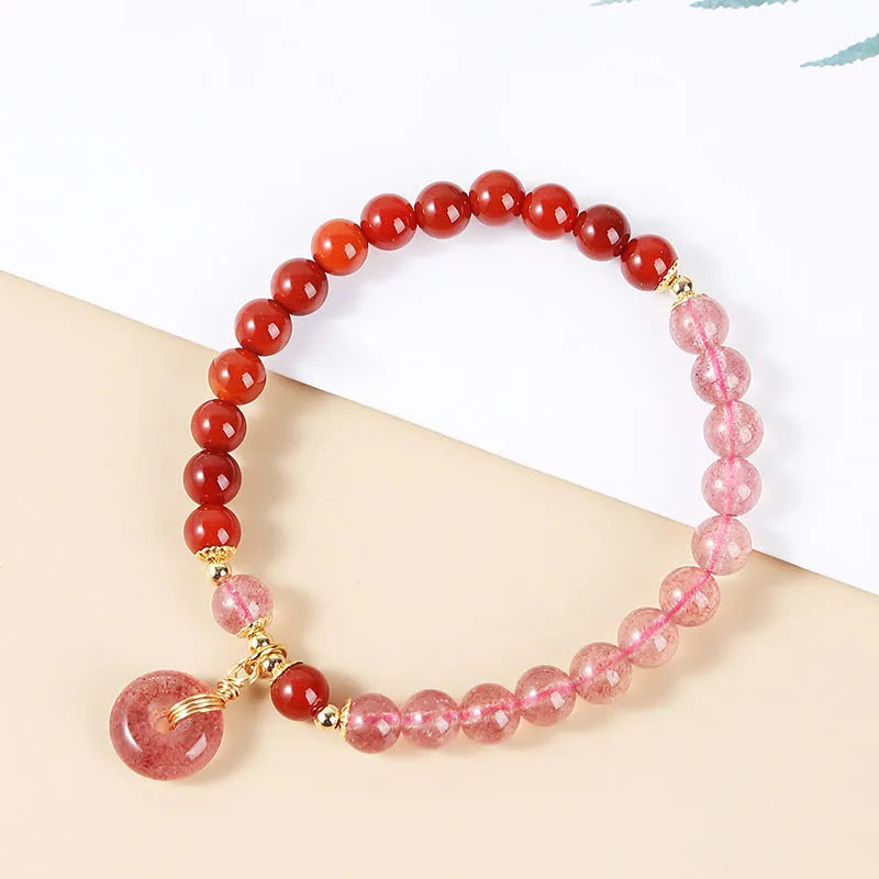 Green natural crystal jade bracelet with Chinese New Year design for women