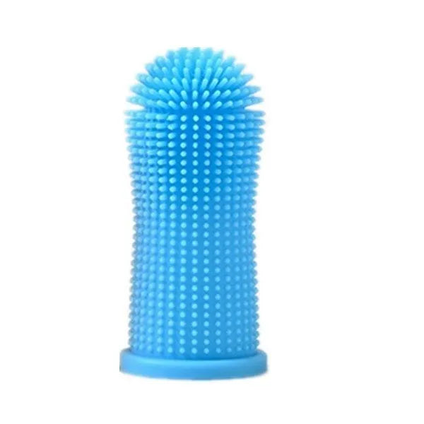 360-degree silicone finger toothbrush for dogs and cats with deep oral cleaning finger sleeve, available in multiple colours