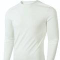 Men's high elastic breathable long sleeve top in solid colour, polyester fabric, five colours available black white khaki red navy blue