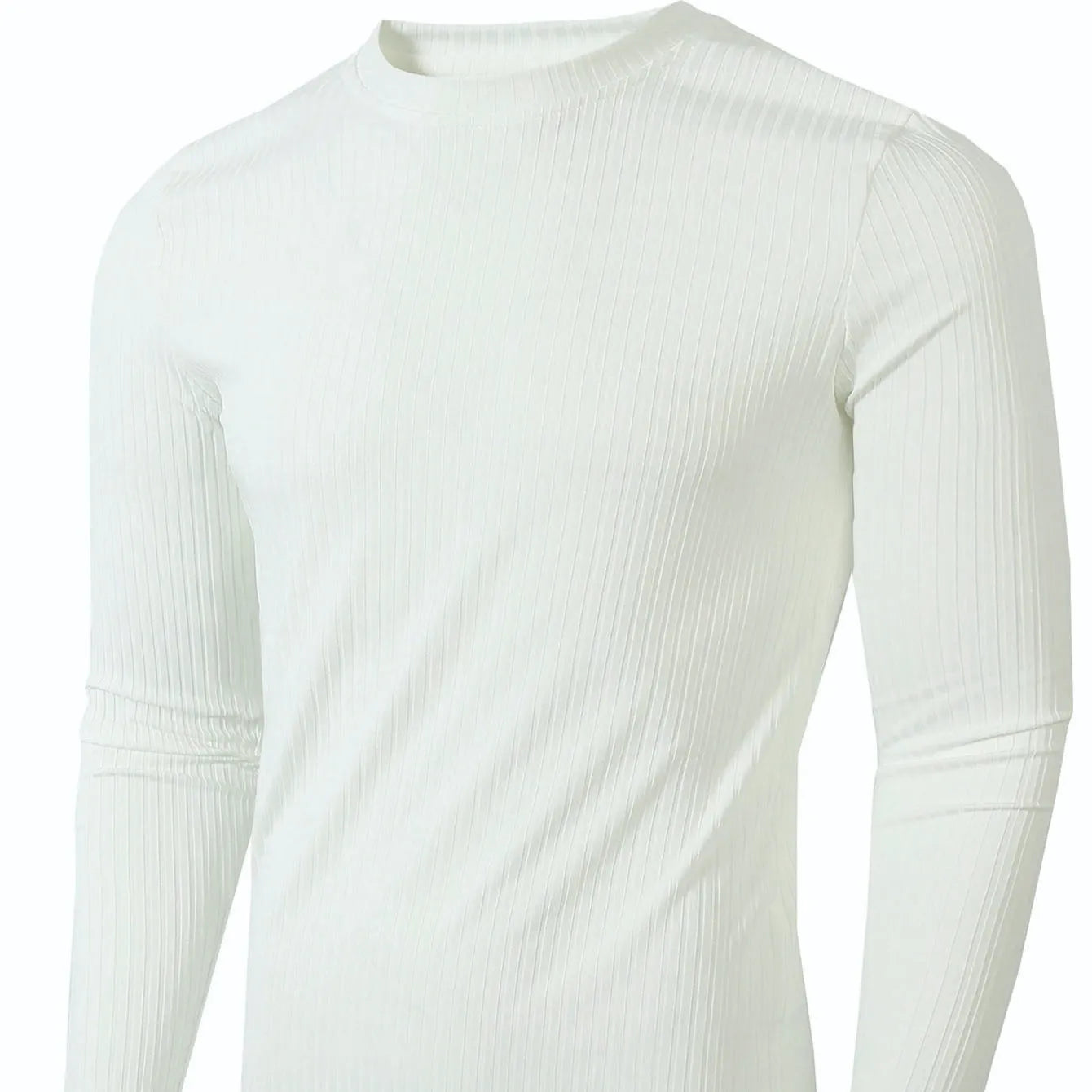 Men's high elastic breathable long sleeve top in solid colour, polyester fabric, five colours available black white khaki red navy blue