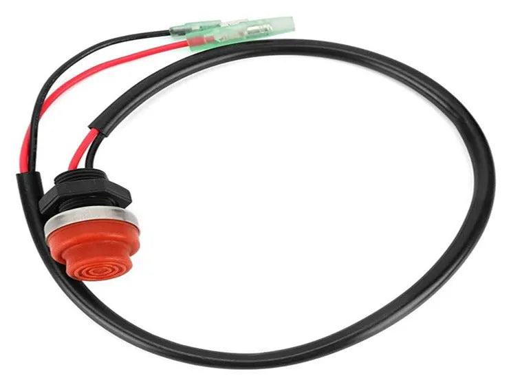 Black YAMAHA-branded rope lanyard for marine engine kill switch.