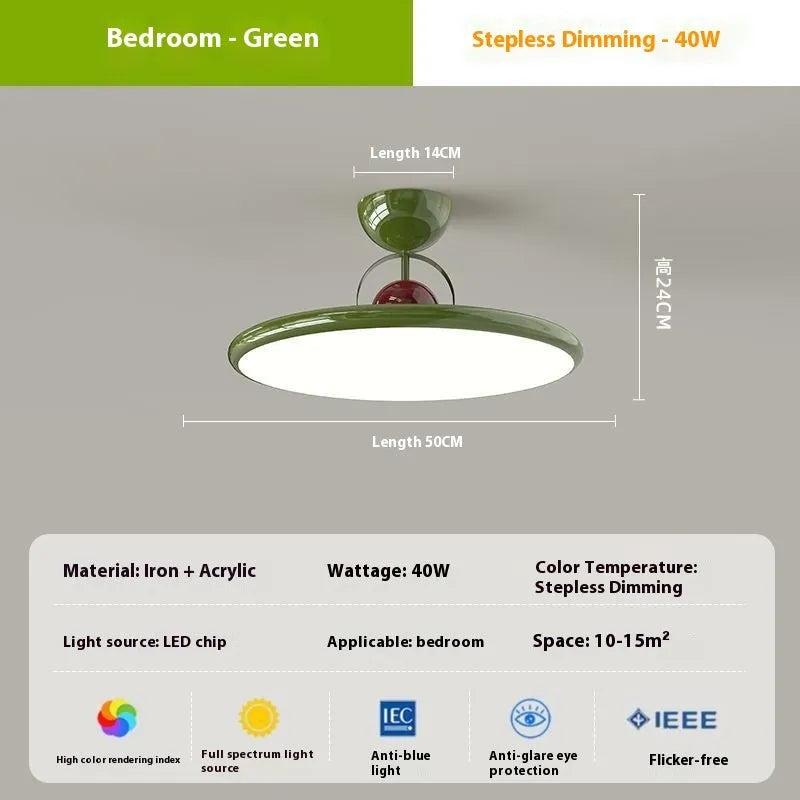 Modern Nordic design ceiling light with full spectrum eye protection and smart dimming control.