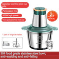 300W electric meat grinder with 2L stainless steel bowl, green and silver finish, 20.2 x 28.8cm