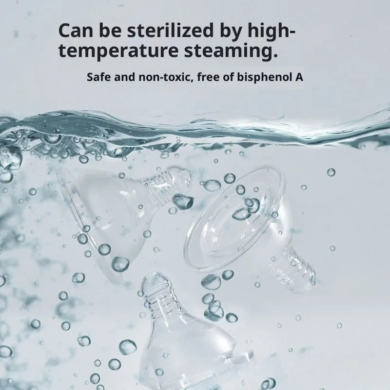 Transparent liquid silicone wide mouth baby bottle nipple cross hole size for newborns 0-3 months