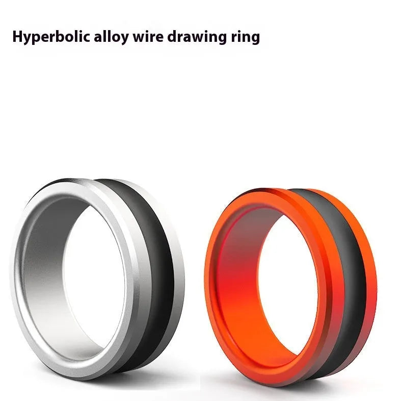Orange and silver alloy fishing hand guard tool with a pull loop for hook removal.