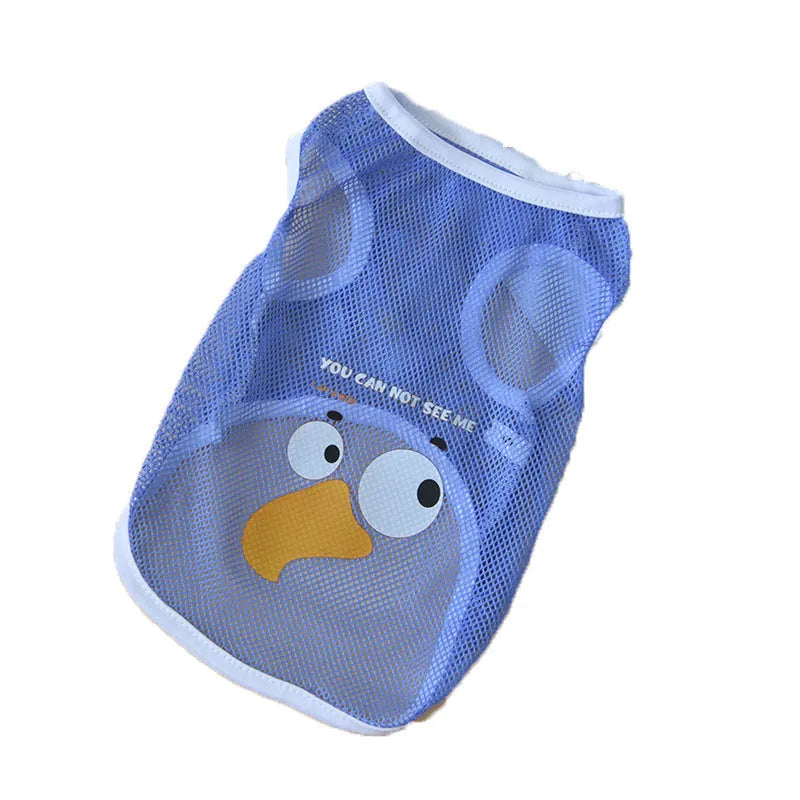 Dog cooling mesh vest in gray panda colour, polyester material, sizes XS to 6XL