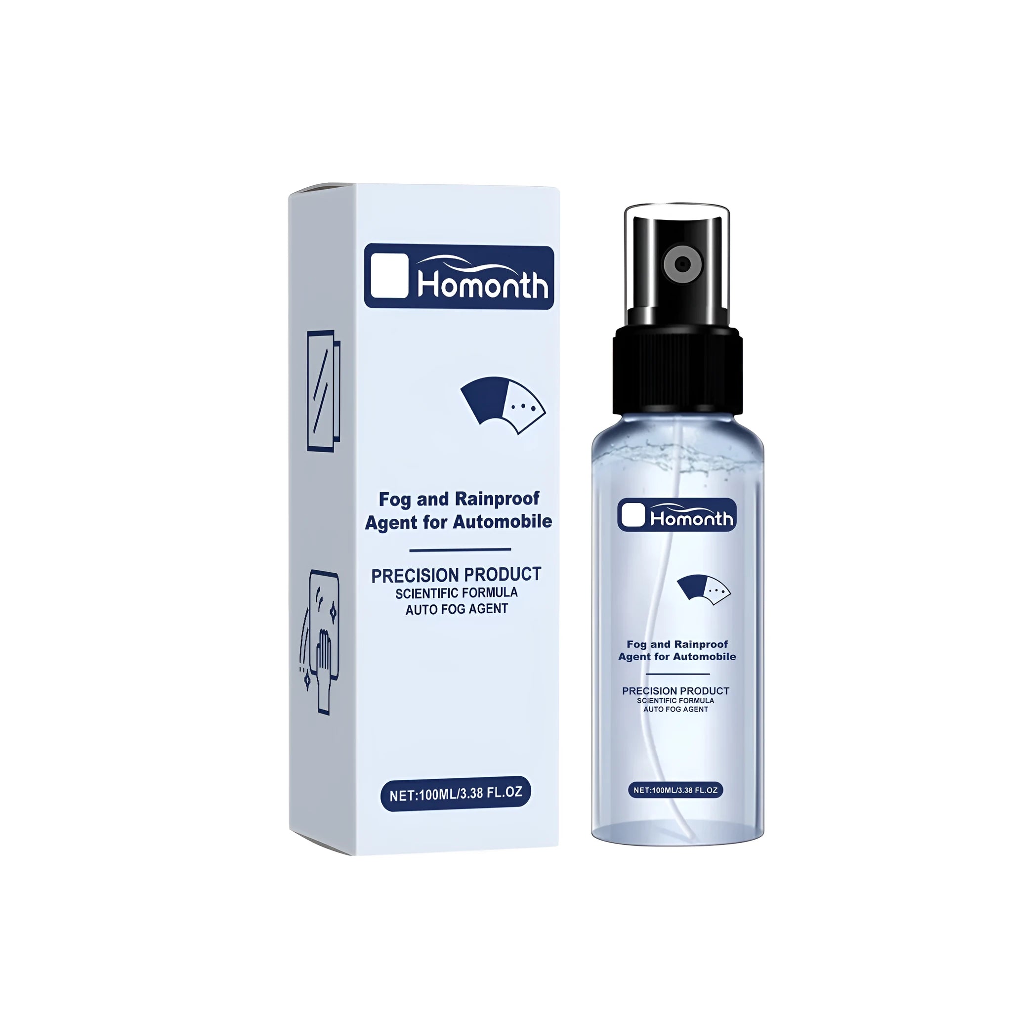 100ml PET spray bottle of fog and rainproof agent for car windscreen, 3.8x14.6cm