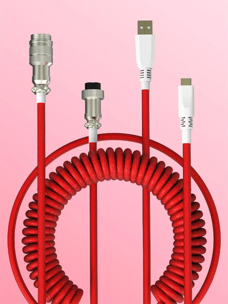 Type-C detachable mechanical keyboard cable in multiple colours with 2 metre length
