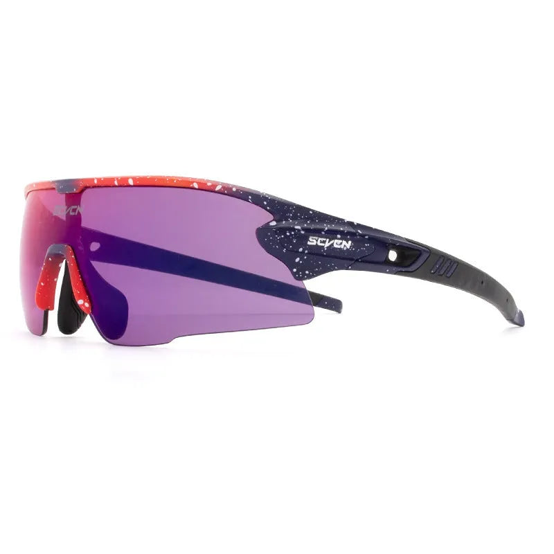 Outdoor sports bicycle glasses with semi-rimless frame and UV-proof lenses