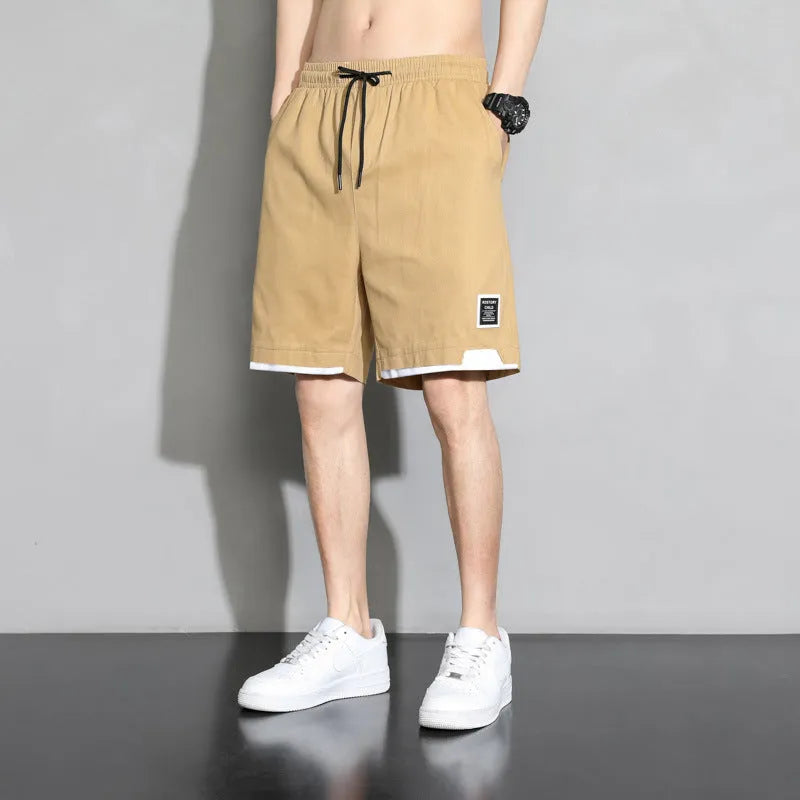 Japanese style cotton shorts for teenage boys in plus sizes for summer wear
