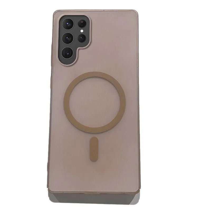 Frosted PC hard shell ice fog magnetic phone case for Samsung in glacier blue