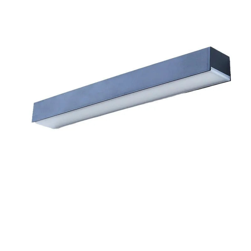 Black solar-powered outdoor wall lamp with strip design for garden and yard lighting