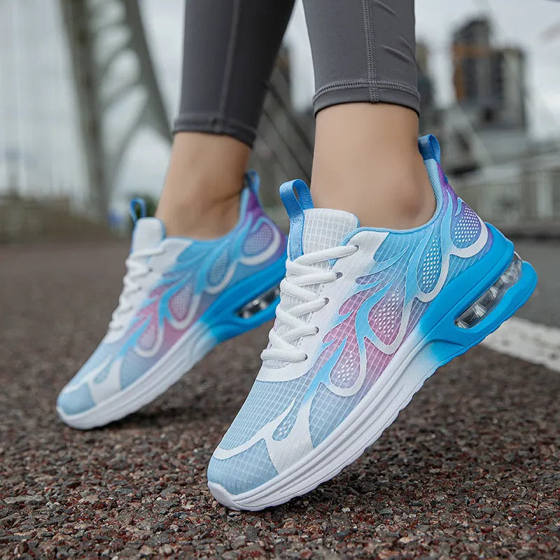 Women's mesh casual sneakers in pink colour with PU sole
