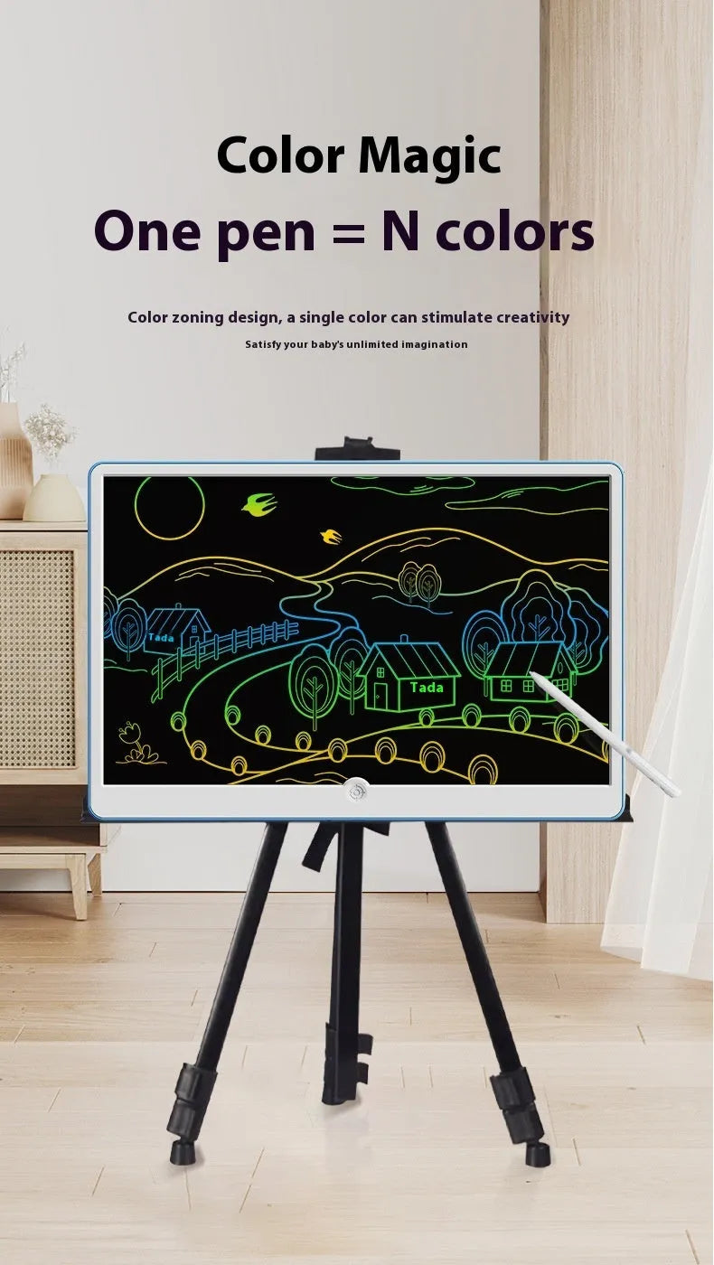 19-inch rechargeable LCD children's drawing board in blue and white colours