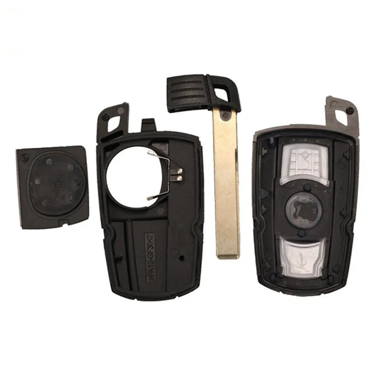 BMW CAS3 semi-intelligent car key remote control unit with three metal keys, HU92 model.