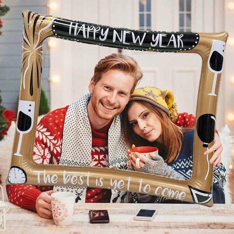 Christmas inflatable PVC photo frame as a creative festive prop