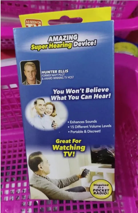 Digital hearing aid for elderly with Magic Ear technology, mobile design for daily use