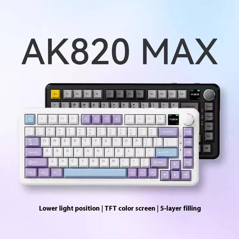 Three-mode wireless mechanical keyboard with PBT plastic construction in black, grey and yellow options