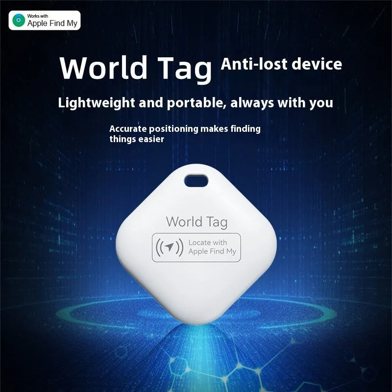 Miniature 30 * 11mm ABS anti-lost locator for Apple users in black or white with lanyard attachment