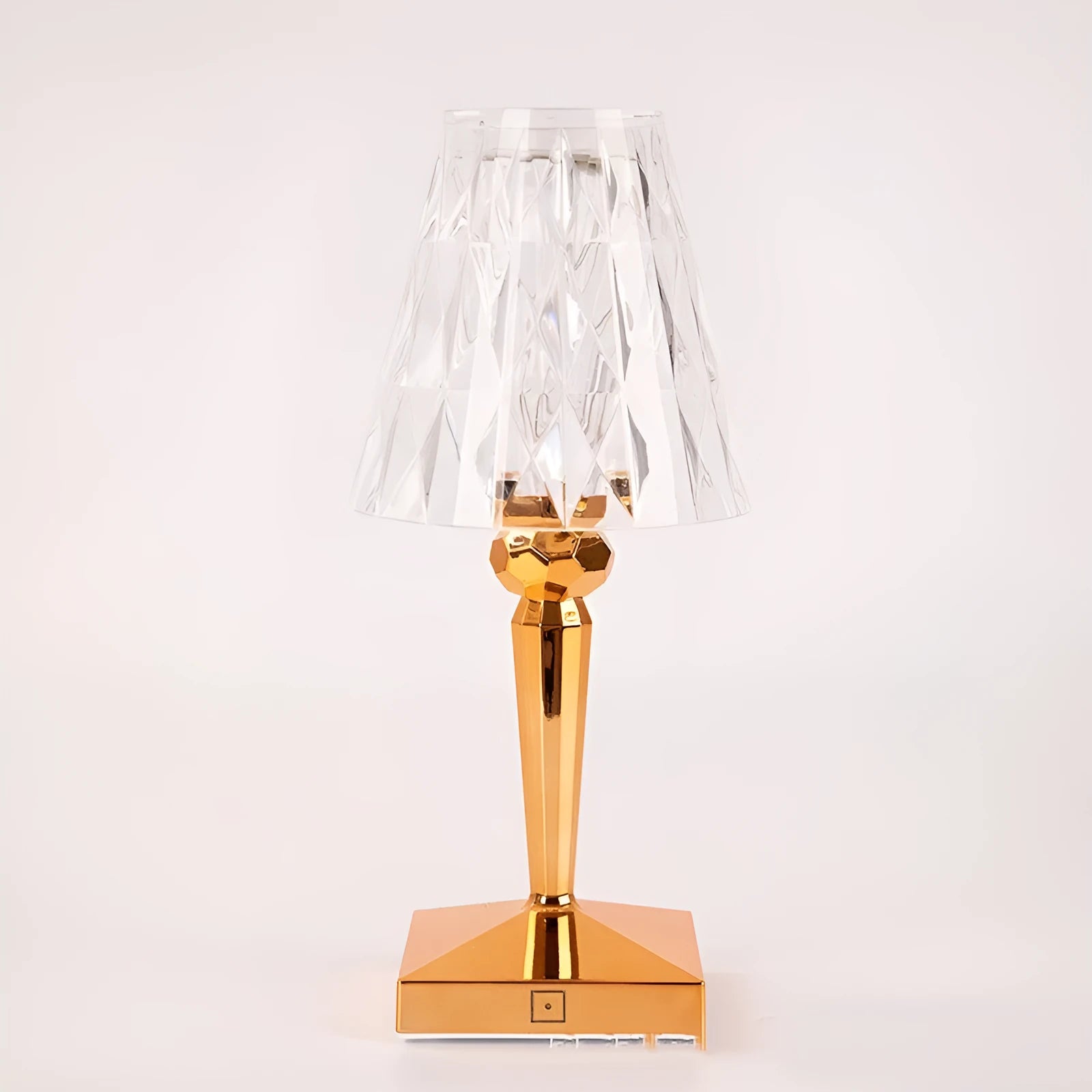 Portable touch projection night light with rose gold plating and acrylic holder