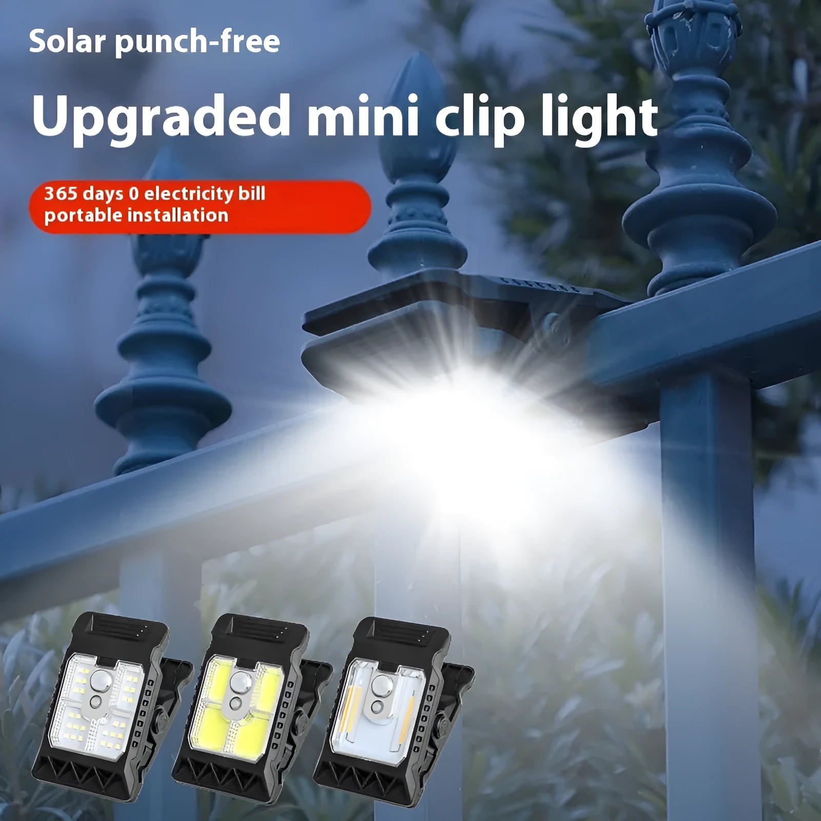 White motion sensor clip lamp for inside cupboards with LED light.