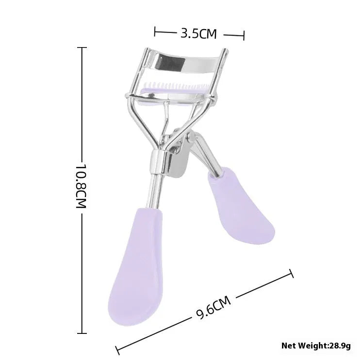 A4 manual eyelash curler with ribbon comb in choice of six colours including black, pink and purple