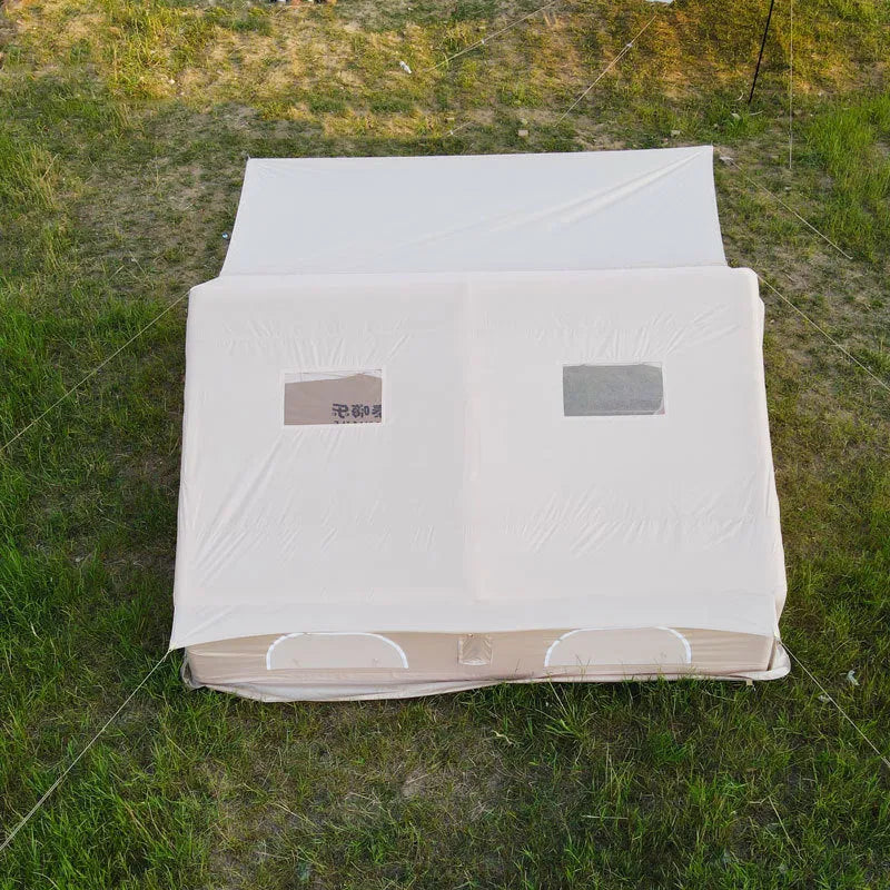Inflatable camping tent with air column poles, double layer, 3-4 person, Oxford cloth or cotton