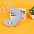 Half moon U-shaped cloth pillow for cats in blue, pink, white or yellow colours