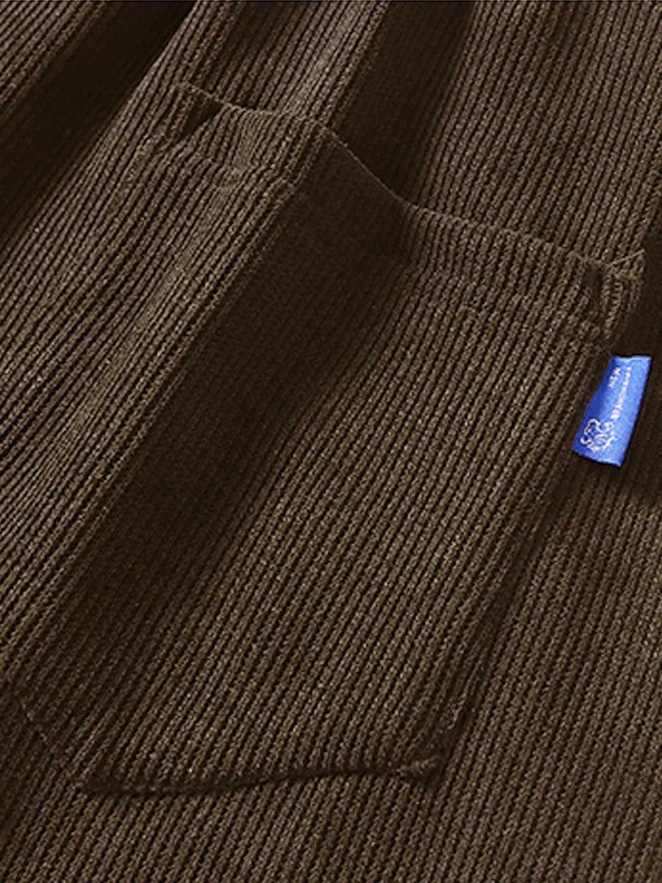 Retro corduroy men's casual striped trousers in black, mid-waist, polyester fabric