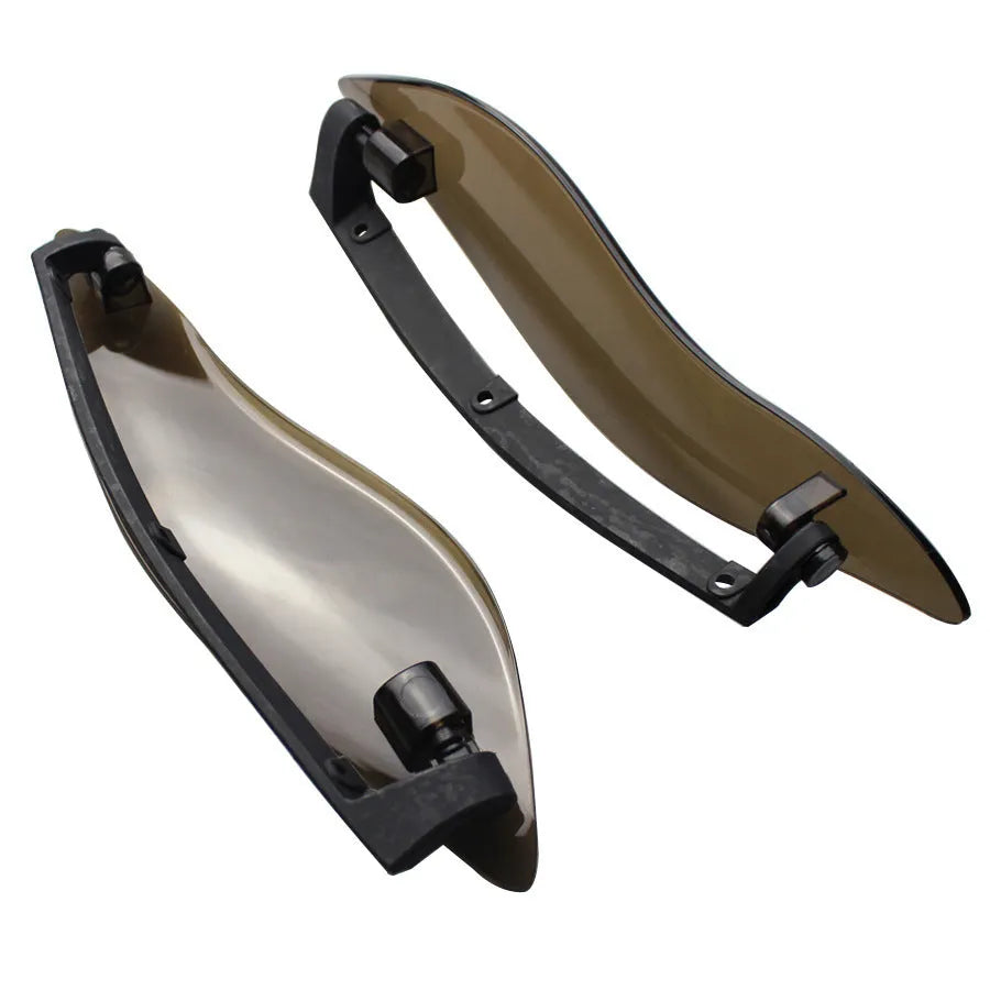 Harley Davidson trike windshield side wings in ABS plastic, smoked and black options