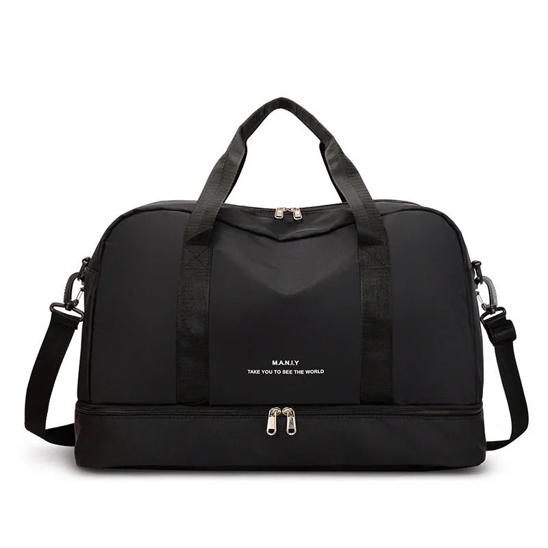 Large capacity waterproof Oxford cloth travel bag with dry wet separation for short trips