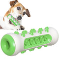 A natural rubber dog toothbrush chew toy in blue, measuring 15 cm long, for dental cleaning and play.