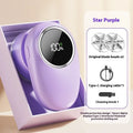 Beige and purple digital fur ball trimmer units with different numbers of cutter heads on display.