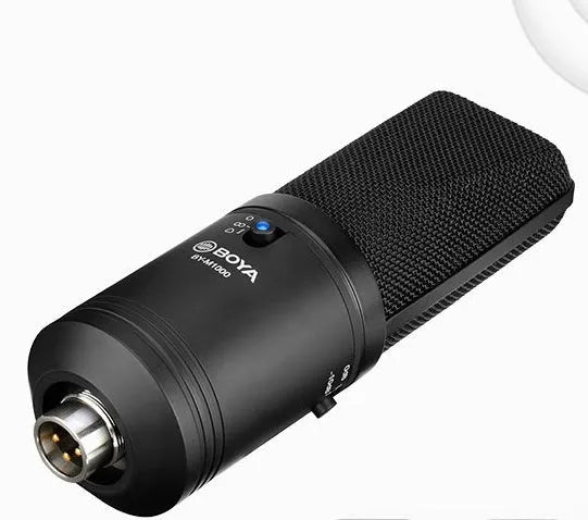 Capacitive microphone large diaphragm K song computer mobile phone recording black with noise reduction