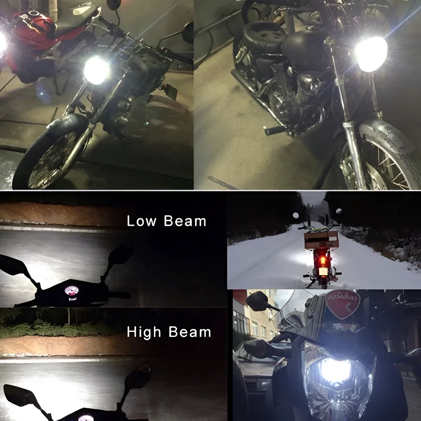 Motorcycle LED headlight unit with aluminium housing and M4/H6 base fittings