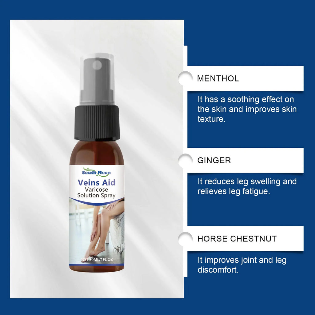 30ml bottle of Leg Care Spray Daily Massage for tired legs and feet.