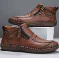 Chelsea plus size men's casual slip-on flat high top shoes with animal pattern and sewing line detail