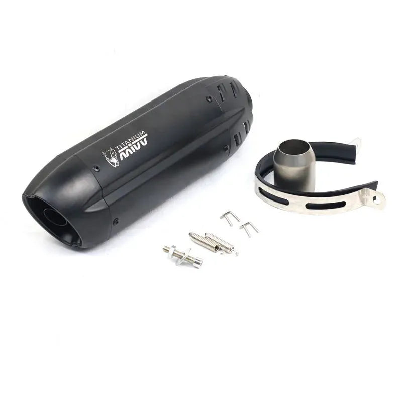 Stainless steel motorcycle exhaust modification kit with 51mm interface and 370mm total length