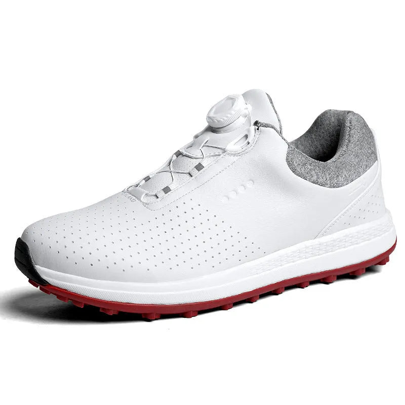 Golf fashion low top platform sneaker in 518 White with embroidered pigskin leather upper and rubber outsole