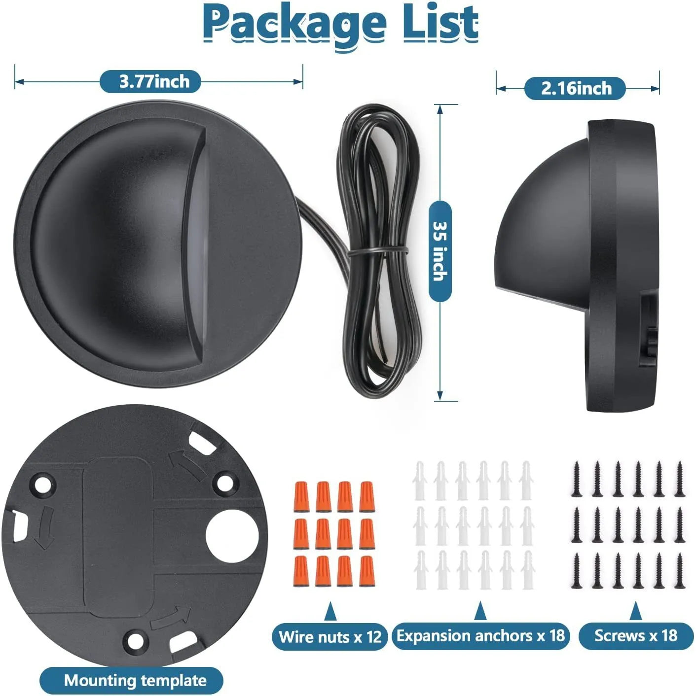 Platinum coloured outdoor step light for garden paths with low voltage operation and waterproof construction