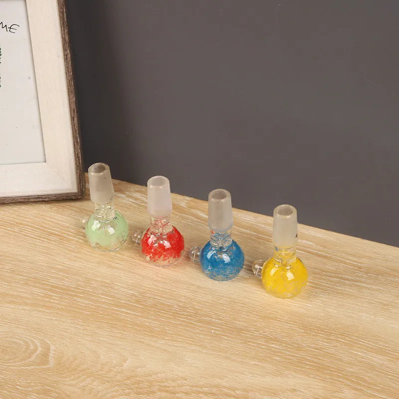 7cm geometric trumpet-shaped coloured glass tobacco pipe in red, green, blue, or yellow