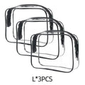 Semi-transparent PVC makeup bag in black, pink and white colours with Labubu design, customisable logo options