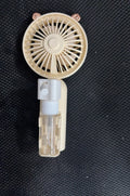 USB rechargeable plastic nozzle fan in apricot, blue, green, orange, and pink colour options.