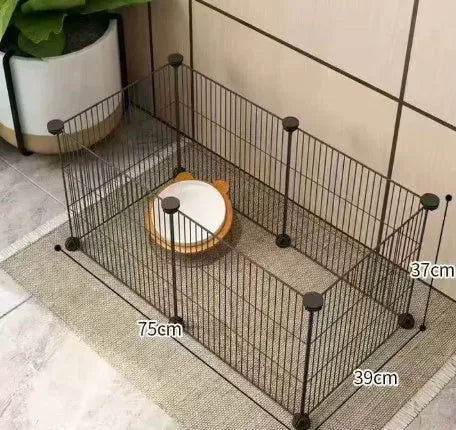 11-piece small dog indoor fence cage with door and modular iron wire panels in white