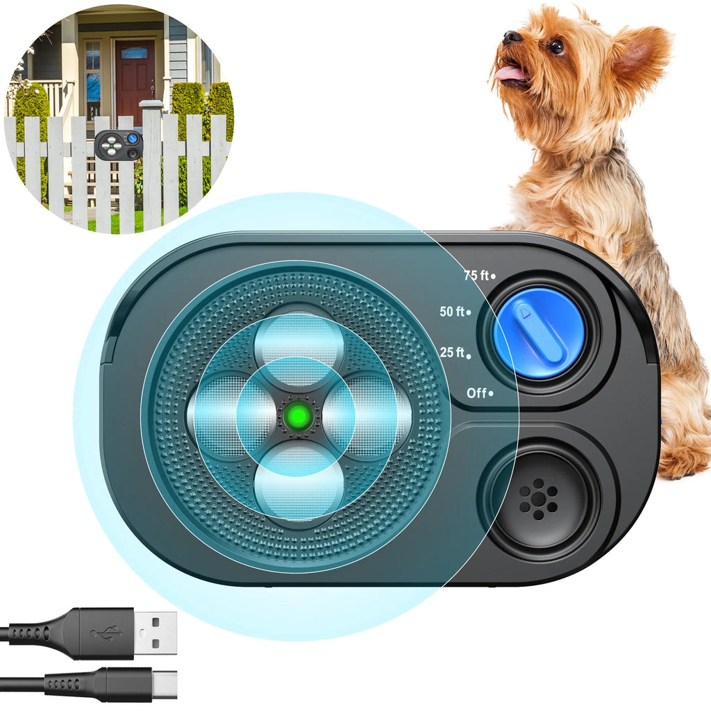 Automatic ultrasonic bark stopper dog training device black and light gray with IP65 waterproof