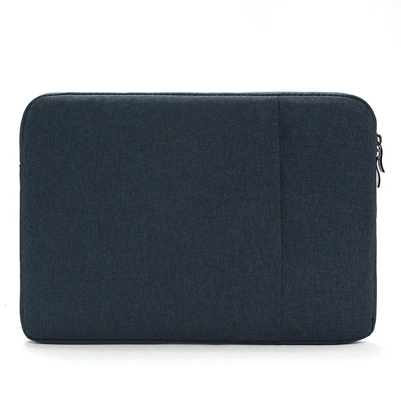 Waterproof polyester computer sleeve in black for 13-inch laptops with horizontal square shape