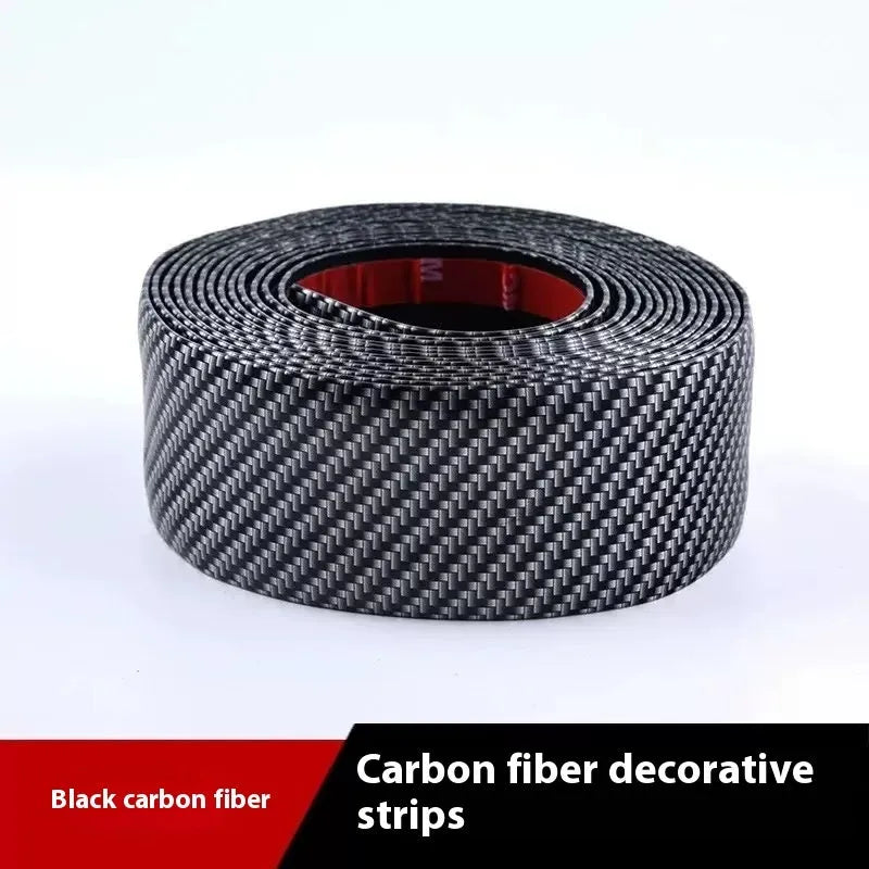 Automobile door strip with carbon diamond particles in silver colour on car door edge