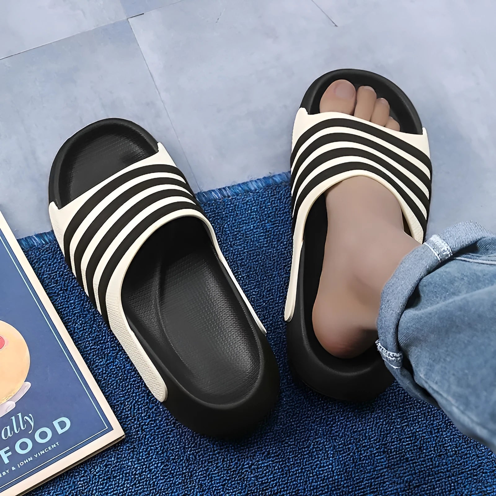 Unisex casual slippers with EVA sole and PVC upper in multiple colour options